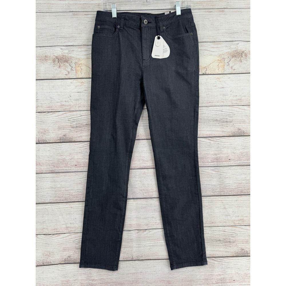 Prana‎ Kayla High Rise Jean Womens 8 RG Denim Solid Dark Grey Organic Cotton NEW